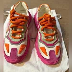 Dolce & Gabbana Kids Orange and Pink Sneakers